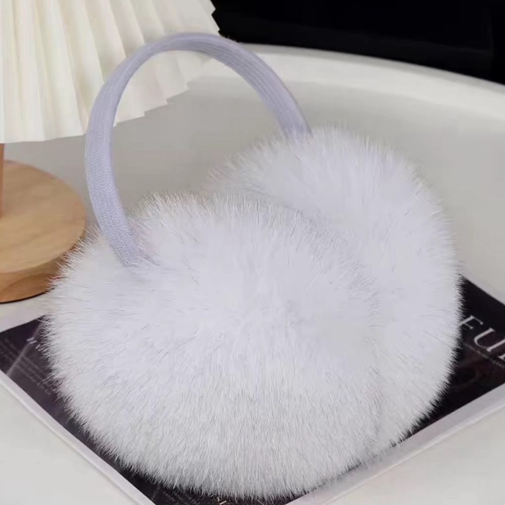 Elegant White Faux Fur Handbag